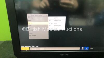 Philips IntelliVue MX800 Bedside Patient Monitor Software Revision J.04.98 with 1 x Philips M8048A Module Rack (Powers Up) *SN DE502B6662, DE12517320* - 2