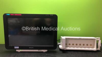 Philips IntelliVue MX800 Bedside Patient Monitor Software Revision J.04.98 with 1 x Philips M8048A Module Rack (Powers Up) *SN DE12517327, DE502B6654*