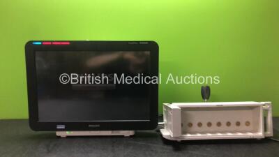 Philips IntelliVue MX800 Bedside Patient Monitor Software Revision J.04.98 with 1 x Philips M8048A Module Rack (Powers Up) *SN DE502B6638, DE12517326*