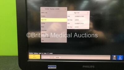 Philips IntelliVue MX800 Bedside Patient Monitor Software Revision J.04.98 with 1 x Philips M8048A Module Rack (Powers Up) *SN DE502B6638, DE12517326* - 2