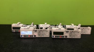 5 x CME Medical T34 Ambulatory Syringe Pumps (All Power Up when Tested with Stock Battery-Batteries Not Included) *SN S82499, S27352, S27095, S27090, S27083*