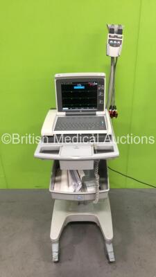 GE MAC 5500 ECG Machine on Stand with 10 Lead ECG Leads (Powers Up) *2026609-001*