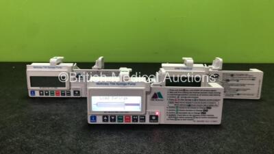 Job Lot Including 2 x McKinley T34 Syringe Pumps and 1 x CME Medical Syringe Pump (All Power Up when Tested with Stock Battery-Batteries Not Included, 2 with Missing Battery Covers-See Photo) *SN S27636, S27716, S27650*