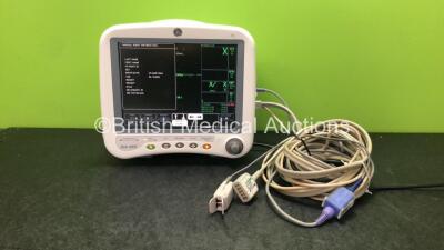 GE Dash 4000 Patient Monitor Including ECG, SpO2, NBP, CO2, BP1/3, BP2/4 and Temp/CO Options with 1 x SpO2 Finger Sensor, 1 x ECG Connection Lead and 1 x NIBP Hose (Powers Up) *SN SD008077057GA*