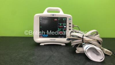 GE Dash 3000 Patient Monitor Including ECG, SpO2, NBP, CO2, BP1/3, BP2/4 and Temp/CO Options with 1 x SpO2 Finger Sensor, 1 x ECG Connection Lead, 1 x NIBP Hose and 1 x BP Cuff (Powers Up) *SN DSH05358755GA*