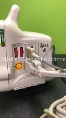 GE Dash 3000 Patient Monitor Including ECG, SpO2, NBP, CO2, BP1/3, BP2/4 and Temp/CO Options with 1 x SpO2 Finger Sensor, 1 x ECG Connection Lead, 1 x NIBP Hose and 1 x BP Cuff (Powers Up) *SN DSH05358755GA* - 3