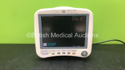 GE Dash 4000 Patient Monitor Including ECG, SpO2, NBP, CO2, BP1/3, BP2/4 and Temp/CO Options (Powers Up with Damage-See Photo) *SN SD008077043GA*