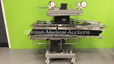 2 x Portsmouth Surgical Equipment QA2 Hydraulic Patient Examination Couches with Cushions