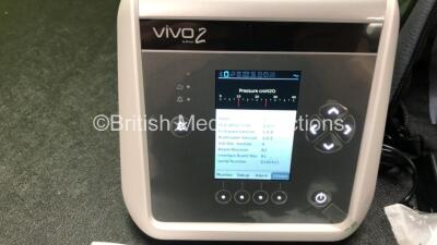 Breas Vivo 2 Ventilator *Operating Time - 0.0h, Firmware Version - 1.0.6, Bootloader Version - 1.0.2* with 1 x AC Power Supply, 1 x User Manual and 1 x Breathing Tube in Carry Bag *Mfd - 2020* (Powers Up, In Excellent Condition) - 2