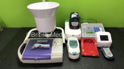 Mixed Lot Including 1 x MediWatch Urodyn+ Bladder Scanner, 1 x Mediwatch Flow Transducer or Stand with Container, 1 x Roche CoaguChek XS Plus with Docking Station, 1 x HemoCue Docking Station, 1 x Actim 1ngeni Digital Qualitative Immunochromatographic Pre - 2