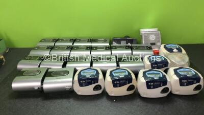 Job Lot Including 1 x ResMed AirSense 10 AutoSet CPAP (Missing Humidifier Chamber), 11 x ResMed Escape EPR S9 CPAPs with 6 x Humidifiers, 6 x ResMed Escape II EPR S8 CPAPs with 1 x Humidifier and 1 x Fisher & Paykel MR730AEK Respiratory Humidifier *231719