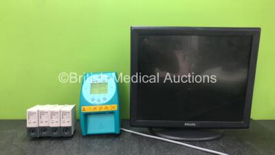 Mixed Lot Including 4 x Philips VueLink Modules, 1 x Barkey Autocontrol 3XPT Blood / Fluid Warmer (Powers Up) 1 x Philips 19 LCD Touch Screen Monitor (Untested Due to Missing Power Supply)