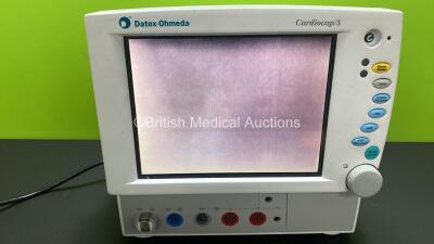 Datex-Ohmeda Cardiocap/5 Patient Monitor with NIBP, ECG, SPO2, P1, P2, T1 and T2 Options (Powers Up with Blank Screen and Damaged Power Button - See Photos) *FBWH00667 / FS0072030* - 2