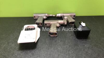 Job Lot Including 1 x Stryker System 6 6206 Recip Handpiece, 1 x Stryker System 6 6205 Rotary Handpiece, 1 x Stryker System 6 6208 Sagittal Handpiece, 1 x Stryker 6126-130 Battery Transfer Shield and 1 x Stryker 6126-120 Aseptic Battery Housing *5990-894*