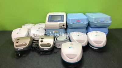 Job Lot Including 1 x ResMed AirSense 10 AutoSet CPAP (Missing Humidifier Chamber), 5 x ResMed Escape II EPR S8 CPAPs, 13 x DevilBiss SleepCube Standard CPAPs, 8 x Clement Clarke AirMed 1000 Compressor Nebulizers, 4 x Medix Nebulizers, 1 x Nippy 3+ Ventil - 2