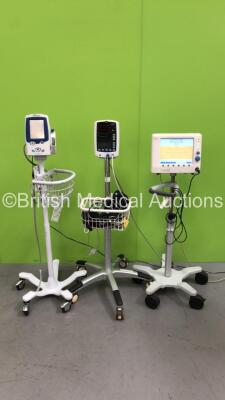 Job Lot Including 1 x Welch Allyn Spot Vital Signs LXi Monitor on Stand, 1 x Deltex Medical Cardioq ODM Monitor on Stand and 1 x Mindray VS-800 Monitor on Stand (All Power Up) *30560 / BY-7C103448*