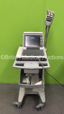 GE MAC 5500 ECG Machine on Stand with 10 Lead ECG Leads (Powers Up)