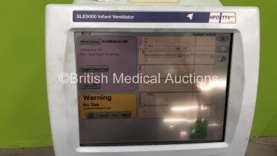 SLE5000 Infant Ventilator HFO TTV Plus Model E Software Version 5.0 on Stand with Hoses (Powers Up) * Mfd 2006 * **SN 51672** - 2