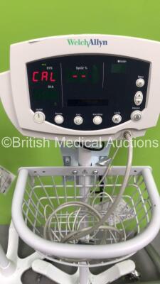 2 x Welch Allyn 53N00 Vital Signs Monitor on Stands and 1 x Welch Allyn Vital Signs Monitor on Stand (All Power Up) - 3