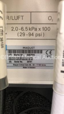 Maquet Servo-i Ventilator Ref 6487800 System Version v7.0 System Software Version v7.00.03 - Running Hours 79791 with Hoses (Powers Up) *S/N 29791* - 6