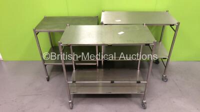 3 x Stainless Steel Trolleys