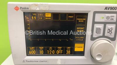 InterMed Penlon Prima SP Anaesthesia Machine with InterMed Penlon AV 900 Ventilator Software Version v.3.32 (Build 002 ) / Display Version v3.07 (Build 01) Bellow, Mixer and Hoses (Powers Up) *SP0103 23* - 2