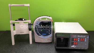 Mixed Lot Including 1 x Heidelberg Engineering Chin Rest, 1 x Integra Camino 6 Intracranial Pressure Monitor (Powers Up with Blank Screen) 1 x IC Medical Crystal Vision 460 Smoke Evacuation Unit (Powers Up with Missing Filter)