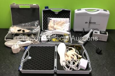 Job Lot Including 3 x Dermfix 1000MX Phototherapy Devices with Accessories in Cases and 1 x Dr.Honle Dermalight 80 in Case (All Power Up)