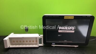 Philips IntelliVue MX800 Bedside Patient Monitor Software Revision J.04.98 with 1 x Philips M8048A Module Rack (Powers Up) *SN DE12517321 / DE502B6632*