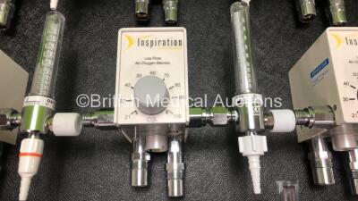 7 x Inspiration Healthcare Low Flow Air-Oxygen Blenders with Flowmeters (Some Slight Damage to Flowmeters) - 3