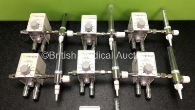 7 x Inspiration Healthcare Low Flow Air-Oxygen Blenders with Flowmeters (Some Slight Damage to Flowmeters) - 2