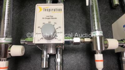 7 x Inspiration Healthcare Low Flow Air-Oxygen Blenders with Flowmeters (Some Slight Damage to Flowmeters) - 3