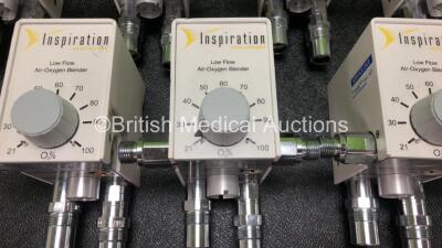 7 x Inspiration Healthcare Low Flow Air-Oxygen Blenders with Flowmeters (Some Slight Damage to Flowmeters) - 3