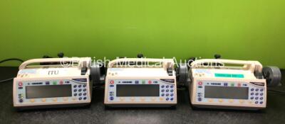 3 x Smiths Medfusion 3500 Syringe Pumps V.3.0.6 (All Power Up, 1 x Damage to Casing - See Photos) *SN M71342 / M71362 / M71350*