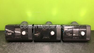 3 x ResMed Airsense 10 Autoset CPAP Units with 2 x AC Power Supplies (All Power Up, 1 x Missing Side Casing - See Photos)