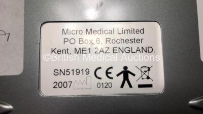 2 x Viasys Microlab Spirometers Software V3.05 / V2.36 with 2 x Power Supplies and Accessories in Cases (Both Power Up) *SN 53074 / 51919* - 8