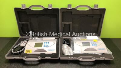 5 x Vitalograph Alpha 6000 Spirometers with 5 x Power Supplies and Accessories in Cases * 2 x In Photo - 5 x Included * *SN AL 22906 / AL 24274 / AL 22907 / AL 24265 / AL 22905*