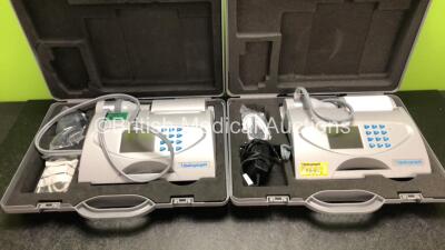 5 x Vitalograph Alpha 6000 Spirometers with 5 x Power Supplies and Accessories in Cases * 2 x In Photo - 5 x Included * *SN AL 22906 / AL 24274 / AL 22907 / AL 24265 / AL 22905* - 3