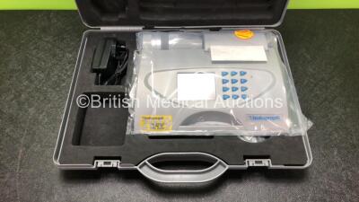 5 x Vitalograph Alpha 6000 Spirometers with 5 x Power Supplies and Accessories in Cases * 2 x In Photo - 5 x Included * *SN AL 22906 / AL 24274 / AL 22907 / AL 24265 / AL 22905* - 4