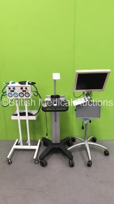 Mixed Lot Including 1 x SonoSite V Universal Ultrasound Stand,1 x Anetic Aid APT MK3 Tourniquet with Hoses and 1 x Airtraq Monitor on Stand * Damage to Casing - See Photos * * Equip No 036564 *