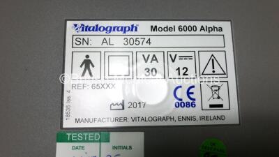 5 x Vitalograph Alpha 6000 Spirometers with 5 x Power Supplies and Accessories in Cases * 2 x In Photo - 5 x Included * * SN AL 24272 / AL 24263 / AL 24264 / AL 22903 / AL 30574* - 5