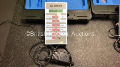 3 x Gambro Model 90DX Multi Test Meters with 3 x AC Power Supplies and 1 x User Manual in Carry Cases (All Power Up) - 2