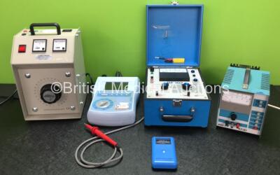 Mixed Lot Including 1 x Seaward Rigel 266 Electrical Safety Analyzer with AC Power Supply (Powers Up with Error and Damage to Cable - See Photos) 1 x Carroll & Meynell Portable Variable Transformer (Powers Up) 1 x Kerr L.E.D. Radiometer, 1 x Bio-Tek RF302