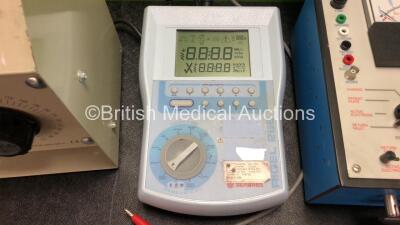 Mixed Lot Including 1 x Seaward Rigel 266 Electrical Safety Analyzer with AC Power Supply (Powers Up with Error and Damage to Cable - See Photos) 1 x Carroll & Meynell Portable Variable Transformer (Powers Up) 1 x Kerr L.E.D. Radiometer, 1 x Bio-Tek RF302 - 4