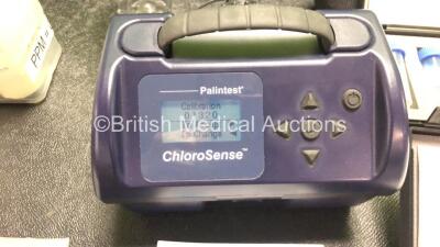 2 x Palintest ChloroSense Water Analysis Devices with Accessories in Carry Cases (Both Power Up, 1 x Damage to Locking Mechanism - See Photos) - 2