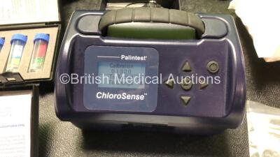 2 x Palintest ChloroSense Water Analysis Devices with Accessories in Carry Cases (Both Power Up, 1 x Damage to Locking Mechanism - See Photos) - 3