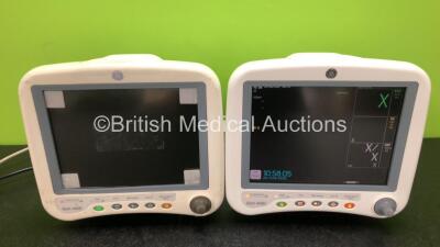 2 x GE Dash 4000 Patient Monitors with CO2, BP1/3, BP2/4, SPO2, Temp/Co, NBP and ECG Options (1 x Powers Up, 1 x No Power and Damage to Casing - See Photos)