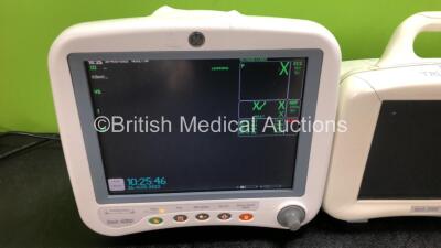 Job Lot Including 3 x GE Dash 3000 Patient Monitors 2 x Including ECG, NBP, CO2, BP1/3, BP2/4, SpO2 and Temp/CO Options 1 x Including ECG, NBP, CO2, BP1, BP2, SpO2 and Temp/CO Options (2 x Power Up, 1 x Powers Up with Blank Screen, All with Damage to Cas - 2