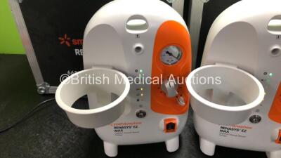 2 x Smith & Nephew Renasys EZ Max Negative Pressure Wound Therapy Units *Mfd 2017 / 2017* and 2 x Cases (Both Power Up) - 2