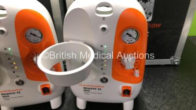 2 x Smith & Nephew Renasys EZ Max Negative Pressure Wound Therapy Units *Mfd 2017 / 2017* and 2 x Cases (Both Power Up) - 3